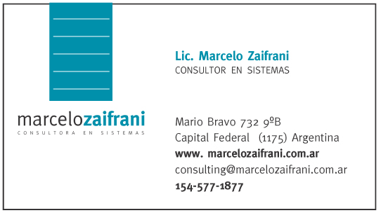 Marcelo Zaifrani Consultor: Proveedores de software y servicios empresariales. Sistemas CRM, programas de gestion para institutos, software de gestion para laboratorios, software para mdicos, software para estudios contables